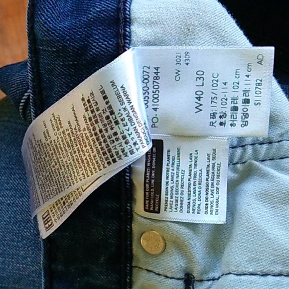 π Levi's Men's 550 Jeans 40 x 30 Dark Blue π O 3 - Picture 4 of 16